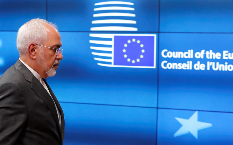 © Reuters. Iran's Foreign Minister Mohammad Javad Zarif arrives at the EU council in Brussels