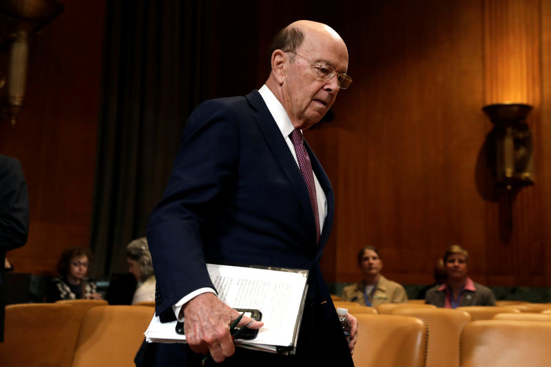 © Reuters. FILE PHOTO: Commerce Secretary Wilbur Ross testifies before a Senate Commerce, Justice, Science and Related Agencies Subcommittee in Washington