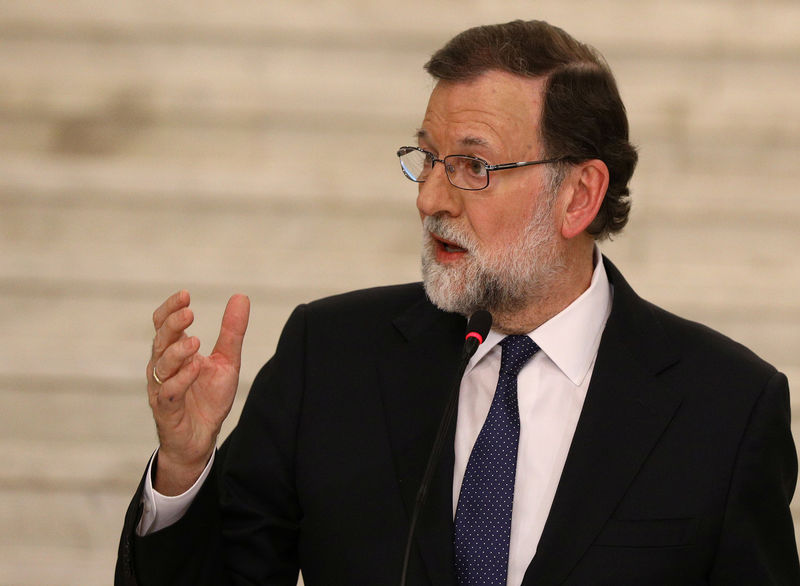 © Reuters. Primeiro-ministro da Espanha, Mariano Rajoy, durante coletiva de imprensa em Sófia, na Bulgária