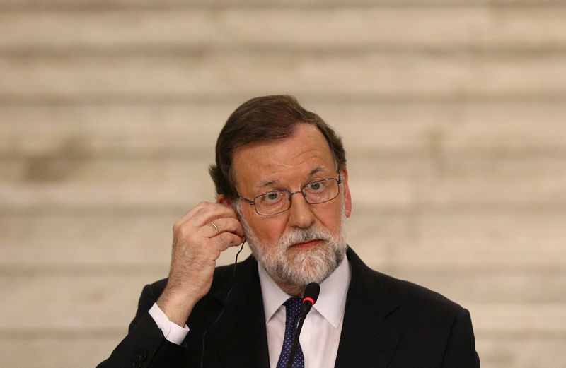 © Reuters. Primeiro-ministro da Espanha, Mariano Rajoy, durante coletiva de imprensa em Sófia, na Bulgária