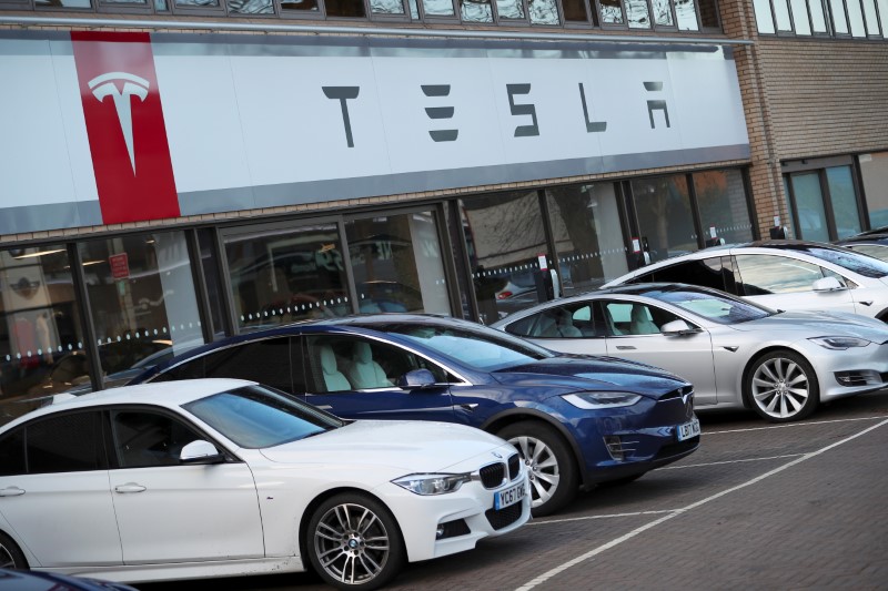 © Reuters. Concessionária da Tesla em West Drayton, Reino Unido