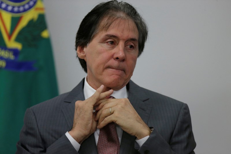 © Reuters. Presidente do Senado, Eunício Oliveira, durante cerimônia em Brasília, Brasil