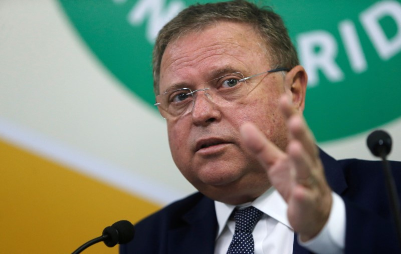 © Reuters. Ministro da Agricultura, Blairo Maggi, durante coletiva de impresa em Brasília, Brasil