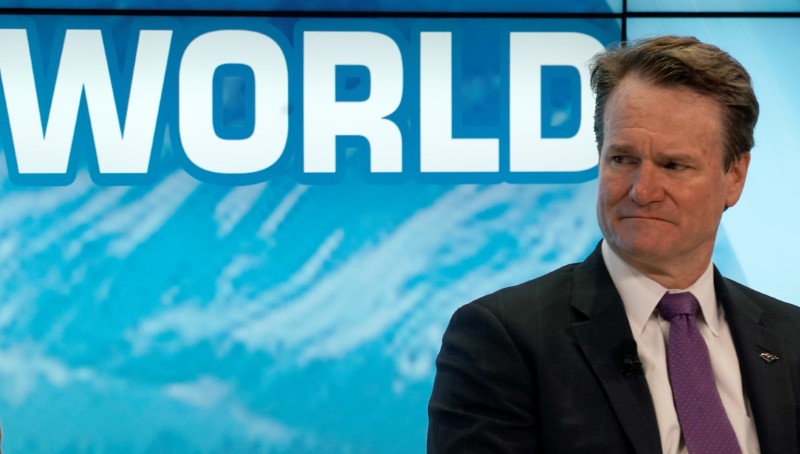 © Reuters. Brian T. Moynihan, Chairman and Chief Executive Officer of the Bank of America Corporation, attends the World Economic Forum (WEF) annual meeting in Davos