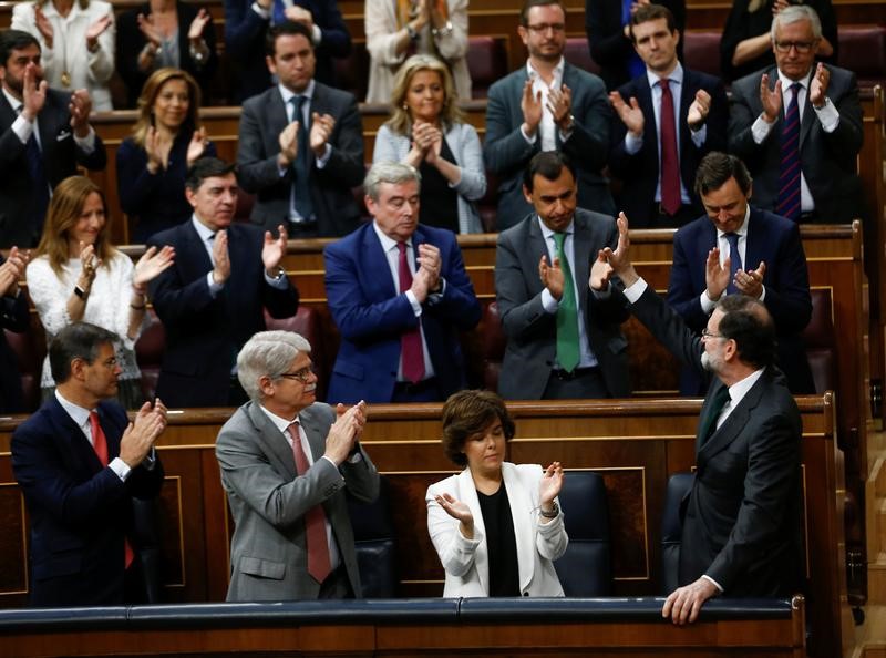 © Reuters. Rajoy se despide del Congreso, que votará su moción de censura a las 11:01 horas