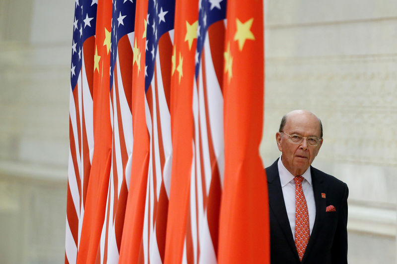 © Reuters. FILE PHOTO: U.S. Commerce Secretary Wilbur Ross arrives at a state dinner at the Great Hall of the People in Beijing