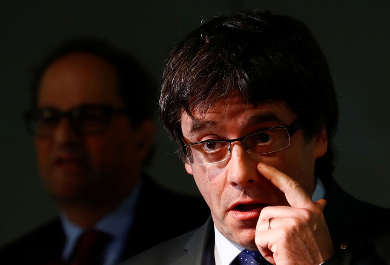 © Reuters. L'ex leader catalano Carles Puigdemont