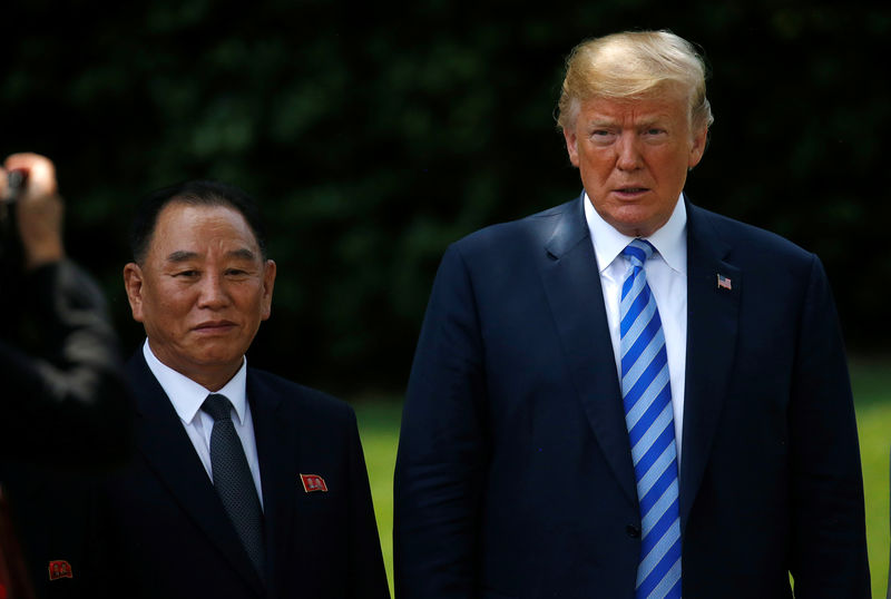© Reuters. ترامب يقول إنه سيجتمع مع زعيم كوريا الشمالية كيم في 12 يونيو