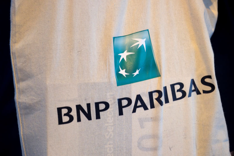 © Reuters. The logo of BNP Paribas is pictured during the Viva Tech start-up and technology summit in Paris, France