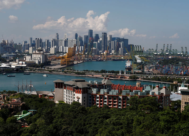 © Reuters. Vista da ilha Sentosa, em Cingapura