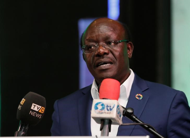 © Reuters. FILE PHOTO: Mukhisa Kituyi, Secretary-General of the United Nations Conference on Trade and Development, speaks during the Nigeria/Ecowas Trade and Investment for Development forum in Abuja