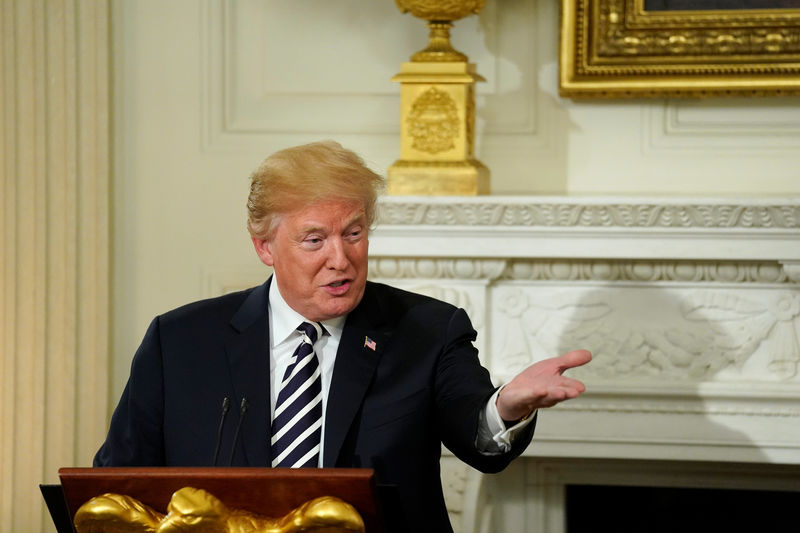 © Reuters. FILE PHOTO: U.S. President Trump speaks at the start of an Iftar dinner at the White House in Washington