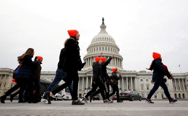 © Reuters. FILE PHOTO: Protesters who call for an immigration bill addressing the so-called Dreamers rally on Capitol Hill in Washington