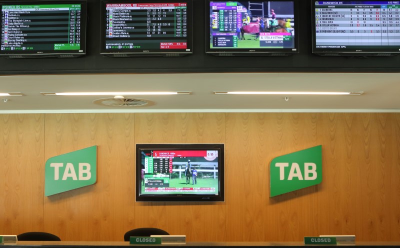 © Reuters. A TAB betting station is seen on a TAB branch in Sydney