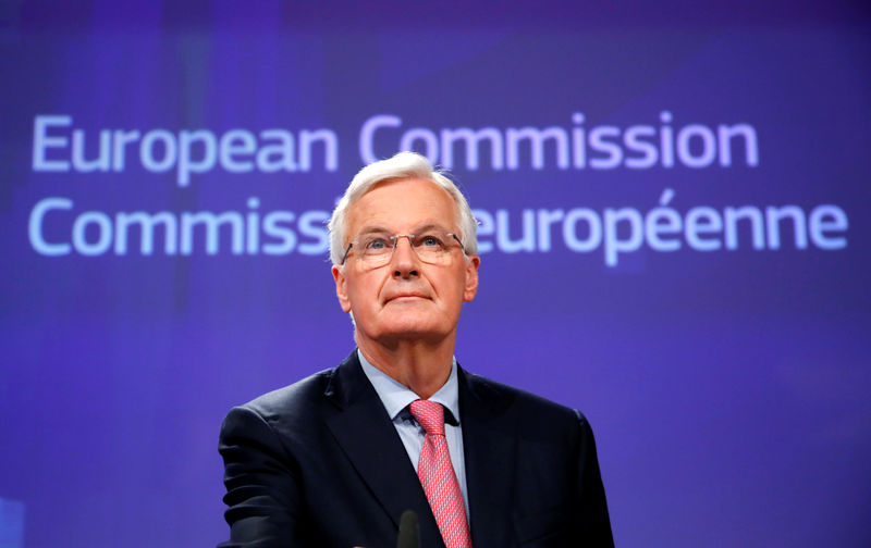 © Reuters. EU's chief Brexit negotiator Barnier holds a news conference in Brussels