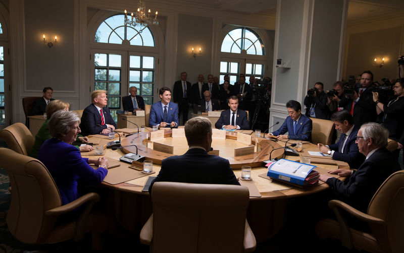 © Reuters. Líderes do G7 participam de reunião de trabalho do grupo no Canadá