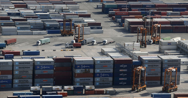 © Reuters. View of a cargo terminal at the Port of Barcelona