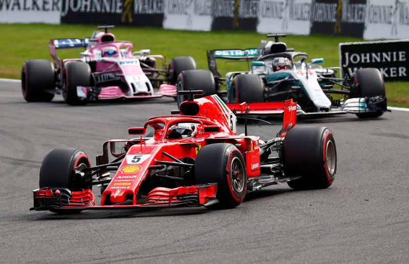© Reuters. El piloto de Fórmula Uno Sebastian Vettel en el  Gran Premio de Bélgica