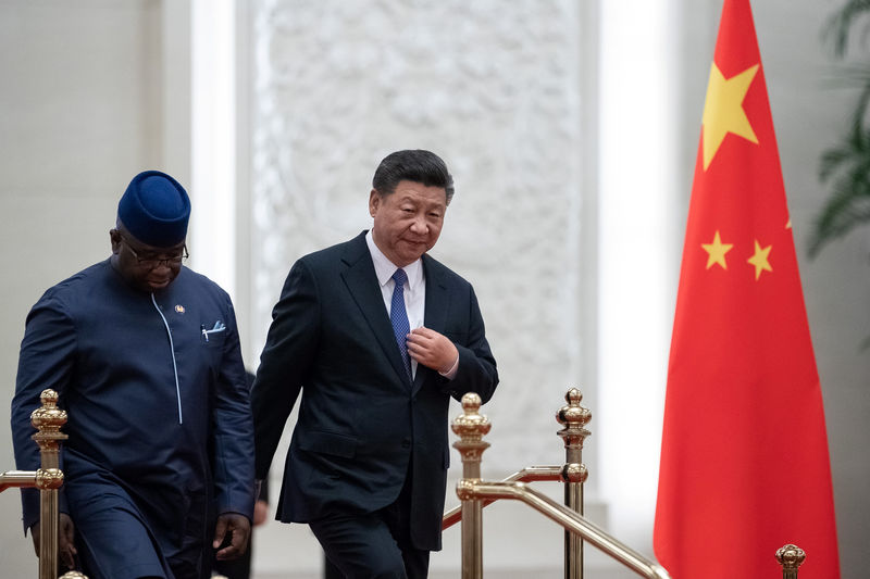 © Reuters. Sierra Leone President Julius Maada Bio in China