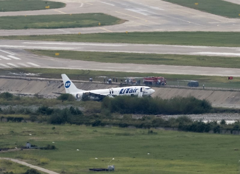 © Reuters. انحراف طائرة ركاب روسية عن المدرج في سوتشي وإصابة 18