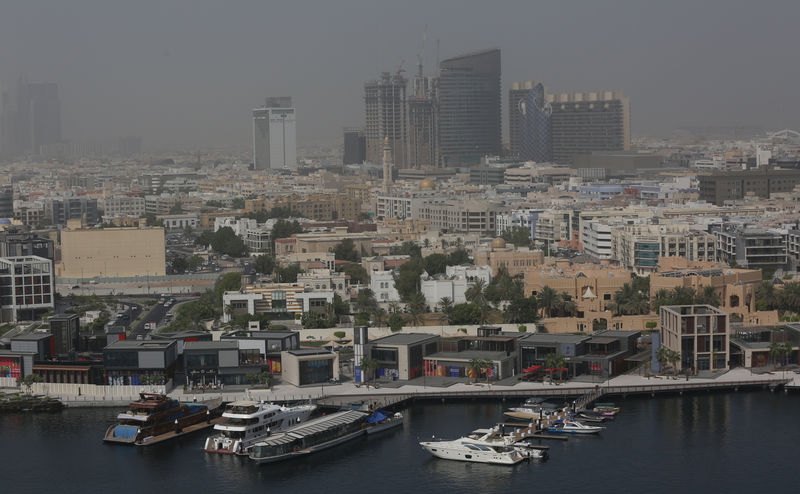 © Reuters. Aerial view of Dubai from the Deira old Dubai side in Dubai