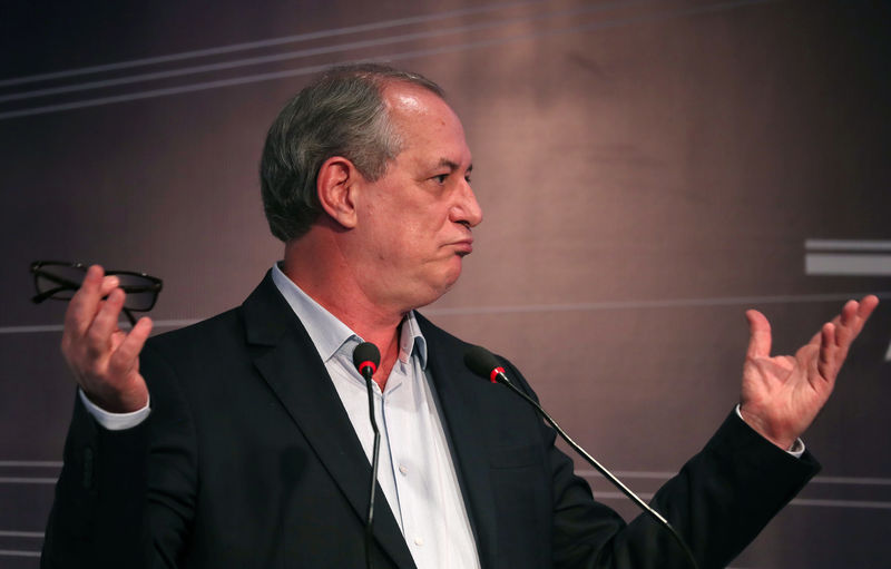 © Reuters. Candidato do PDT à Presidência, Ciro Gomes, durante evento em São Paulo