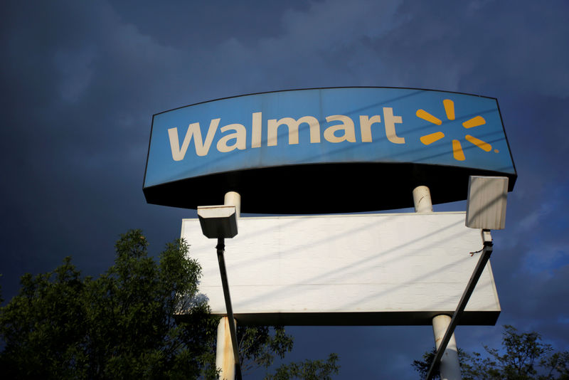 © Reuters. FILE PHOTO: Sign of Walmart is pictured at one of their stores in Monterrey