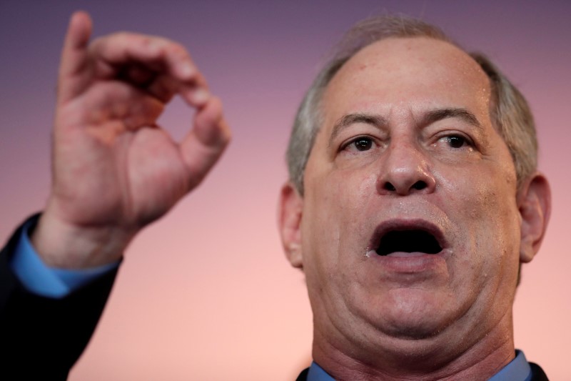 © Reuters. Candidato do PDT à Presidência, Ciro Gomes, durante convenção nacional do partido