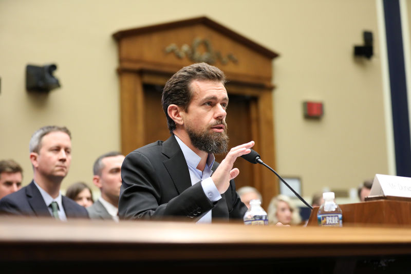 © Reuters. Twitter CEO Jack Dorsey testifies before the House Energy and Commerce Committee hearing on Capitol Hill in Washington