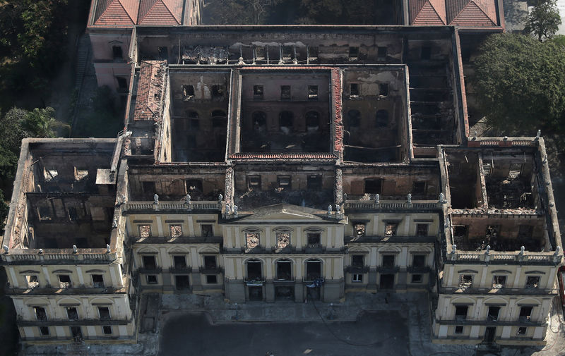 © Reuters. Vista aérea do Museu Nacional no Rio de Janeiro