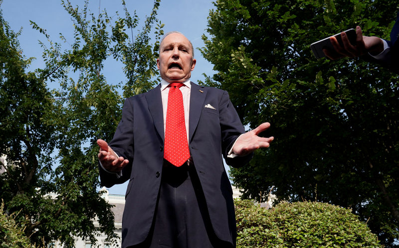 © Reuters. Top White House economic adviser Larry Kudlow speaks at the White House in Washington