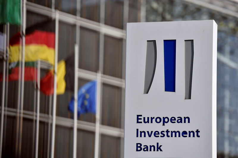 © Reuters. FILE PHOTO: The logo of the EIB is pictured in the city of Luxembourg