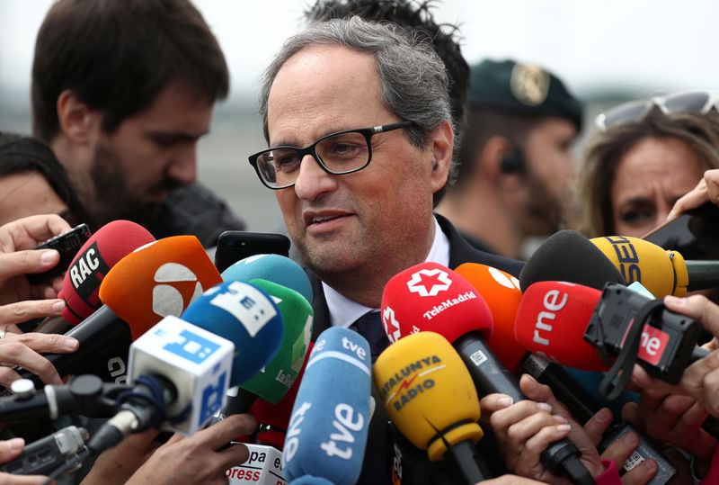 © Reuters. Torra reivindica un referéndum en Cataluña a dos días de la manifestación por la república