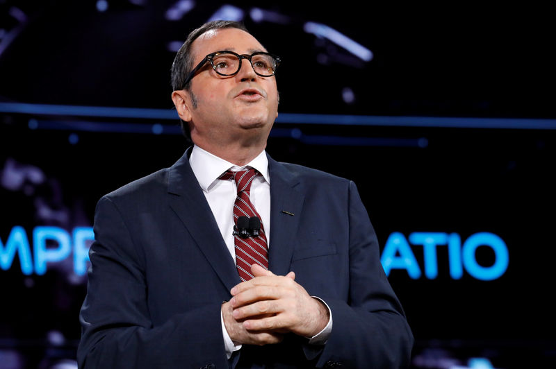 © Reuters. FILE PHOTO: Nissan's Vot speaks as the 2019 Nissan Altima is presented at the New York Auto Show in New York