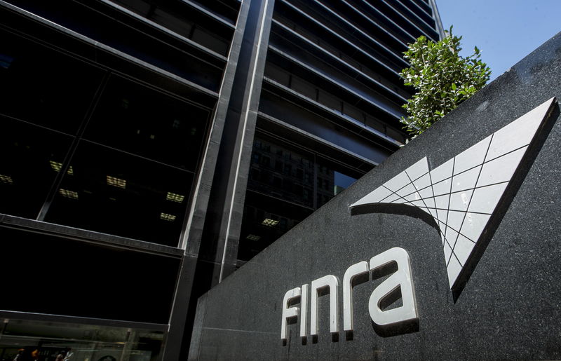 © Reuters. A sign for the Financial Industry Regulatory Authority (FINRA) is seen outside the offices in New York's financial district