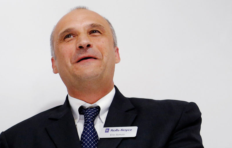 © Reuters. FILE PHOTO:  Rolls-Royce's President of Civil Large Engines Schulz seen after a signing ceremony at the 50th Paris Air Show near Paris