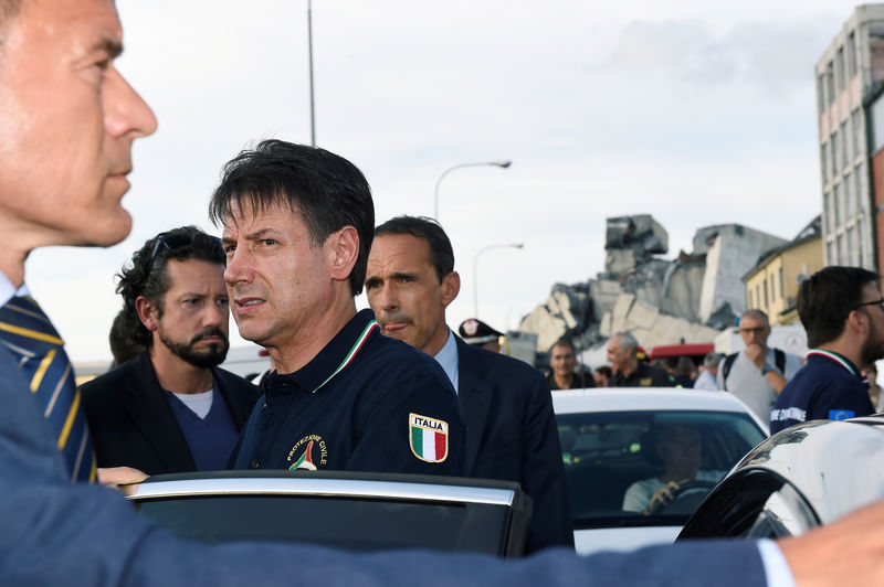 © Reuters. Genova, Conte: nomina commissario 10 giorni dopo entrata vigore decreto