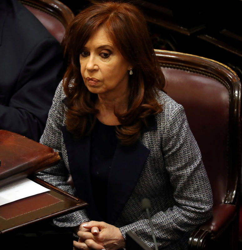 © Reuters. Cristina Kirchner em sessão do Senado em Buenos Aires