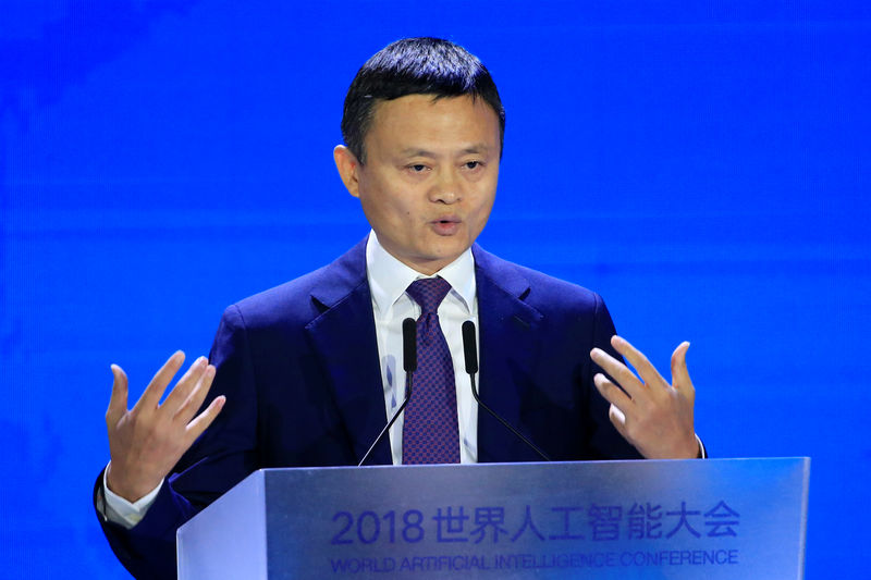 © Reuters. Alibaba Group's Jack Ma attends the WAIC in Shanghai