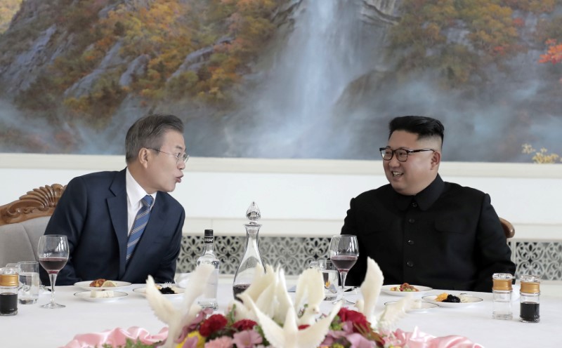 © Reuters. الكرملين يشيد بخطوات زعيمي الكوريتين لحل الأزمة النووية