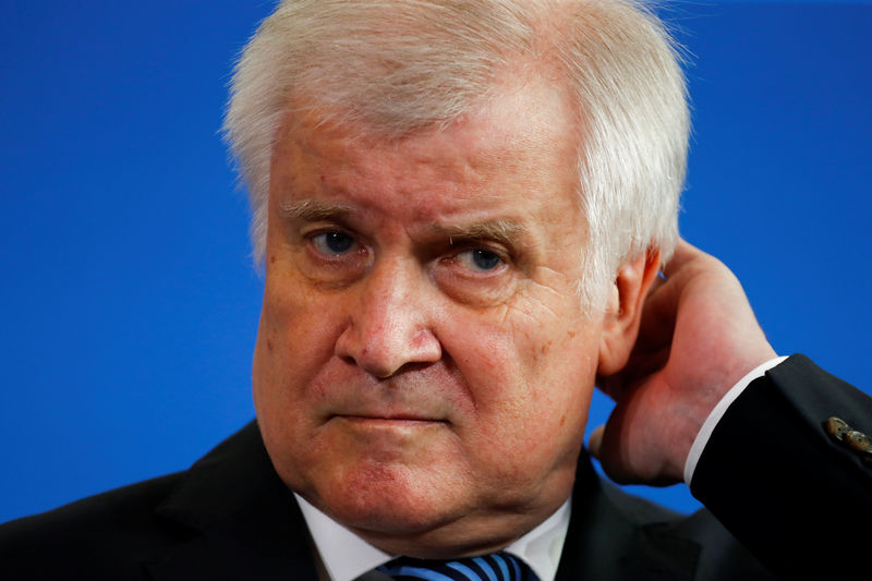 © Reuters. German Interior Minister Horst Seehofer addresses a news conference a in Berlin