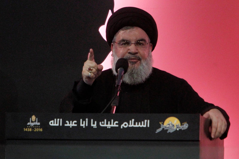 © Reuters. نصر الله يقول إن حزب الله بات يمتلك صواريخ دقيقة