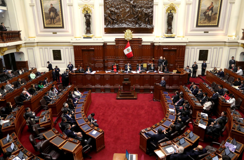 © Reuters. Congresso do Peru durante votação, em Lima