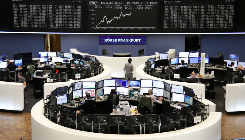 © Reuters. الأسهم الأوروبية ترتفع مع انحسار المخاوف من حرب تجارية