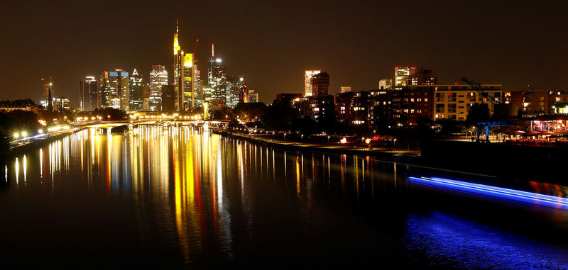 © Reuters. The skyline with its financial district is photographed on early evening in Frankfurt