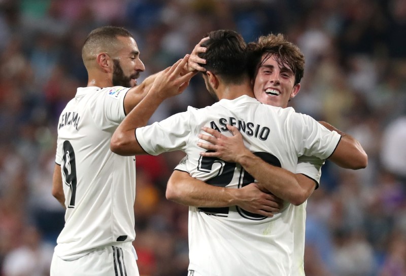 © Reuters. Asensio marca en ajustada victoria del Real Madrid sobre el Espanyol