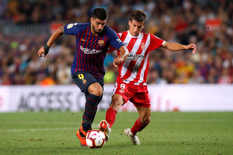 © Reuters. La roja a Lenglet fue injusta, dice Pons, del Girona