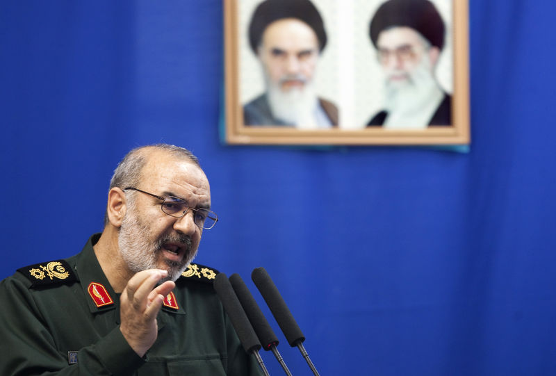 © Reuters. Vice-chefe da Guarda Revolucionária do Irã, Hossein Salami, durante evento em Teerã