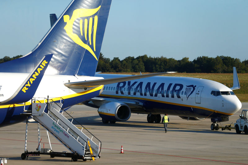 © Reuters. Ryanair pilots and cabin crew stage a 24-hour strike in Germany