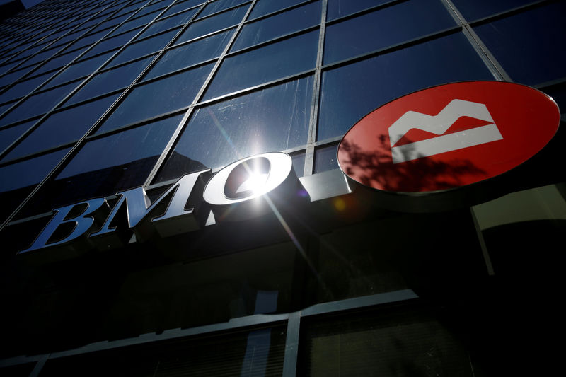 © Reuters. FILE PHOTO: A Bank of Montreal (BMO) sign is seen outside of a branch in Ottawa